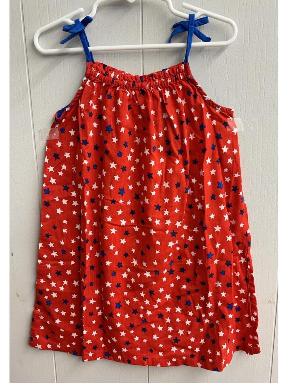 Okie Dokie  Dress. Red With Blue&White Stars. Tie On Shoulders. Size 2T.   NWT